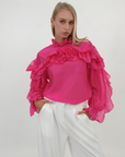 PINK WAVY BLOUSE